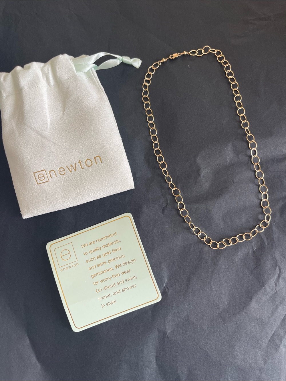 ENewton Gold Link Chain Necklace - Classic Circle Links